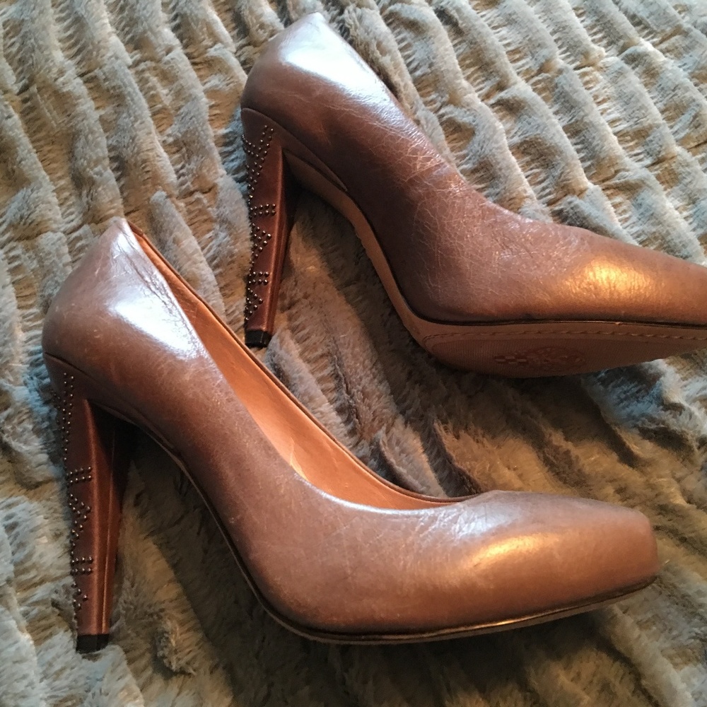 Vince Camuto Leather Pump Heels Embellished